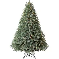 Evergreen Sapin de Noël artificiel Vermont Épicéa Avec LEDs Vert 210 cm