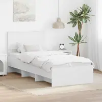 vidaXL Cadre de lit avec tête de lit Blanc 80 x 200 cm Bois composite