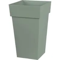 Eda Pot De Fleur Carré Toscane 39 X H.65 Cm - Vert Laurier