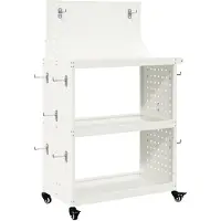 vidaXL Chariot à outils Blanc 65 x 35 x 111 cm Acier laminé à froid