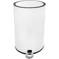 Orion Poubelle en métal BLANC 6l avec une fonction pédale