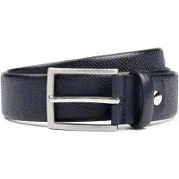 Suitable Ceinture Structure En Cuir Bleu Marine