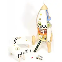 Classic World Kit de construction de fusées en bois - Jouets spatiaux - 51 pièces