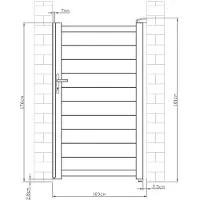 Vente-unique.be Portillon battant aluminium plein L103 x H181 cm anthracite NAZARIO
