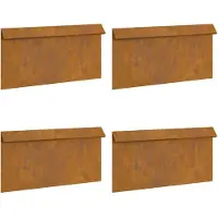 vidaXL Clôture anti-limaces, 4 pièces, 50 x 3,5 x 25 cm, acier résistant aux intempéries, aspect rouille