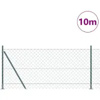 vidaXL Clôture en fil métallique avec socle en béton, 10 x 0,8 m, couleur verte