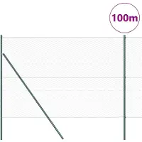 vidaXL Clôture hexagonale à fixer au sol, 100 x 1,5 m, couleur verte, en filet