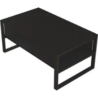 En.casa Table basse 'Laukaa' rectangulaire piètement métal 100 x 60 x 45 cm Noir