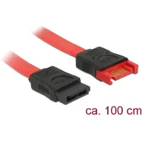 DeLOCK - Câble d'extension SATA - Serial ATA 150/300/600 - SATA (M) pour SATA (F) - 1 m - rouge
