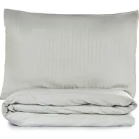 L'essentiel Maison , Stripe - Sage, ensemble housse de couette en satin pour lit simple (DE), sauge, 100 % satin de coton, 135 x 135 cm