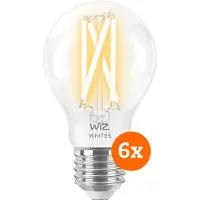 WiZ Connected WiZ Ampoule à Filament Connectée Classique Lot de 6 - Lumière Blanche Chaude à Lumière Blanche Froide - E27