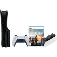 Sony PlayStation 5 Slim Disc Edition + Battlefield 6 + Façades Noir + Station de Charge