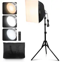 Vevor Kit d'Éclairage Softbox Professionnel 400 x 400 mm avec Ampoules LED 45 W