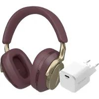 Bowers & Wilkins PX8 Rouge + BlueBuilt Power Delivery Chargeur avec Port USB-C 20 W Blanc