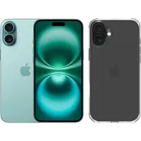 Apple iPhone 16 Plus 128 Go Vert + BlueBuilt Protective Back Cover Transparent