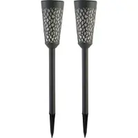 Luxform Lampe de Jardin Solaire Luxform Solar Torch Light Swansea Black (Lot de 2)