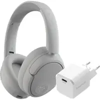 JLab JBuds Lux ANC Blanc + BlueBuilt Power Delivery Chargeur avec Port USB-C 20 W Blanc