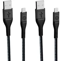 BlueBuilt Câble USB-A vers Lightning 1,5 m Kevlar Noir Lot de 2