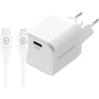 BlueBuilt Chargeur Power Delivery 20 W + Câble Lightning 3 m Nylon Blanc