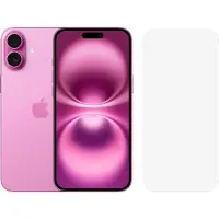 Apple iPhone 16 Plus 128 Go Rose + BlueBuilt Protège-écran Verre