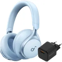 Soundcore Space One Bleu + BlueBuilt Quick Charge Chargeur avec Port USB-A 18 W Noir
