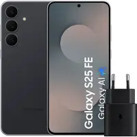 Samsung Galaxy S25 FE 256 Go Noir 5G + Chargeur 25 Watts Noir