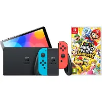 Nintendo Switch OLED Bleu Rouge + Mario Party Jamboree