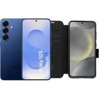 Samsung Galaxy S25 512 Go Bleu Foncé 5G + BlueBuilt Book Case Noir