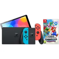 Nintendo Switch OLED Bleu/Rouge + Super Mario Bros. Wonder
