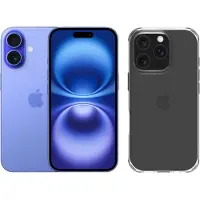 Apple iPhone 16 128 Go Bleu + BlueBuilt Protective Back Cover Transparent
