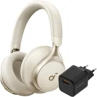 Soundcore Space One Crème + BlueBuilt Quick Charge Chargeur avec Port USB-A 18 W Noir