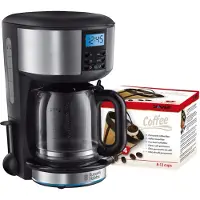 Russell Hobbs Buckingham Argent Machine à café + Scanpart Filtre Permanent