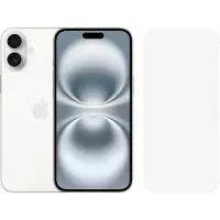 Apple iPhone 16 Plus 128 Go Blanc + BlueBuilt Protège-écran Verre