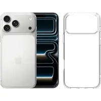 Apple iPhone 17 Pro Max 2 To Argent + BlueBuilt Protective Back Cover Transparent