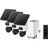 Eufy EufyCam S4 Lot de 3 + HomeBase 3 + Video Doorbell E340 + Chime