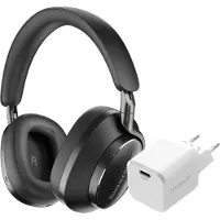 Bowers & Wilkins Px8 Noir + BlueBuilt Power Delivery Chargeur avec Port USB-C 20 W Blanc