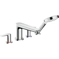 Hansgrohe Talis robinet baignoire sur gorge 4 trous avec douchette Chrome Brillant
