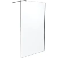 SanyOne douche à l'italienne 120 x 195 cm verre transparent profil chrome brillant