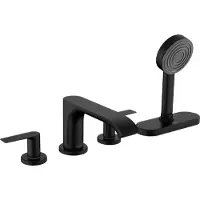 Hansgrohe Robinet de baignoire Vivenis, 4 trous, avec système sBox, finition noir mat