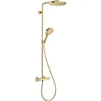 Hansgrohe Colonne de douche Raindance Select S 240, 1 jet PowderRain, avec thermostat, finition or poli