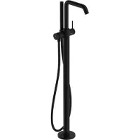 Hansgrohe Robinet de baignoire à levier unique Tecturis S, finition noir mat, installation au sol
