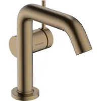 Hansgrohe Mitigeur de lavabo à levier unique Tecturis S, finition bronze brossé, avec technologie CoolStart et EcoSmart+, et système de bonde à ouverture par pression