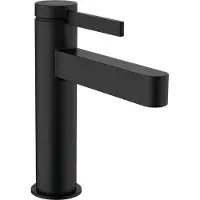 Hansgrohe Robinet de lavabo monocommande Finoris 110, finition noir mat, avec système de bonde à ouverture par simple pression