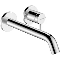 Hansgrohe Mitigeur mural encastré Tecturis S, monocommande, pour lavabo, système EcoSmart+, bec de 22,5 cm, finition chrome