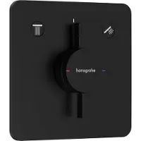 Hansgrohe robinet mural DuoTurn Q pour deux points de puisage, finition noir mat