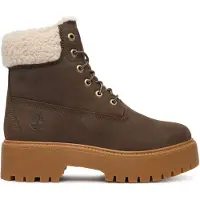 Timberland pour femme. TB0A2PU6W011 Stone Street bottes en cuir marron (38.5 W), 3 à 5 cm, Lacets, Casuel