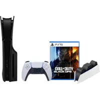 Sony PlayStation 5 Slim Disc Edition + Call of Duty: Black Ops 7 + Façades Noir + Station de Charge