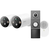 TP-LINK Tapo C425 Lot de 2 + D235 Smart Battery & Wired Doorbell