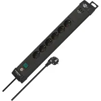 Brennenstuhl 1951160613 Premium-Line : multiprise à 6 prises avec protection contre les surtensions, 3,0 m, noir