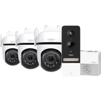 TP-LINK Tapo C520WS Lot de 3 + Smart Battery Video Doorbell D230S1